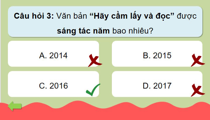 Trò chơi khởi động Ngữ văn 7: Hãy cầm lấy và đọc