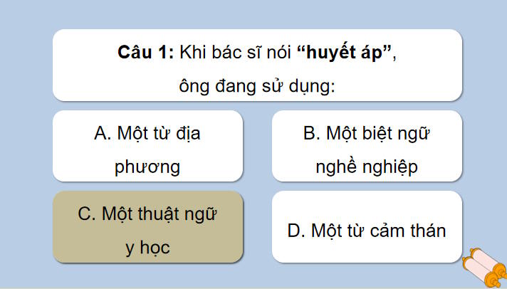 Trò chơi khởi động Ngữ văn 7: Thực hành tiếng Việt trang 64