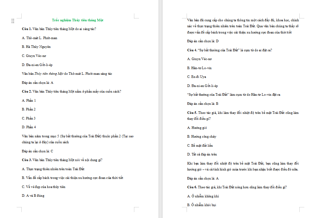 Trò chơi khởi động Ngữ văn 7: Thuỷ tiên tháng Một