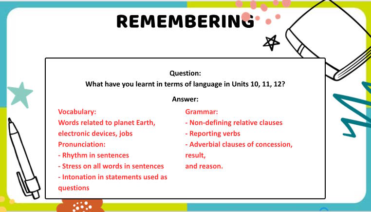 Giáo án Tiếng Anh 9 Review 4: Language