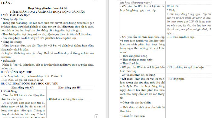 Giáo án Hoạt động trải nghiệm 4 Tuần 7