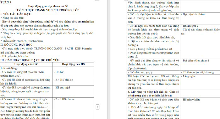 Giáo án Hoạt động trải nghiệm 4 Tuần 9
