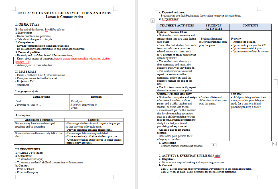 Giáo án Tiếng Anh 9 Unit 6: Communication