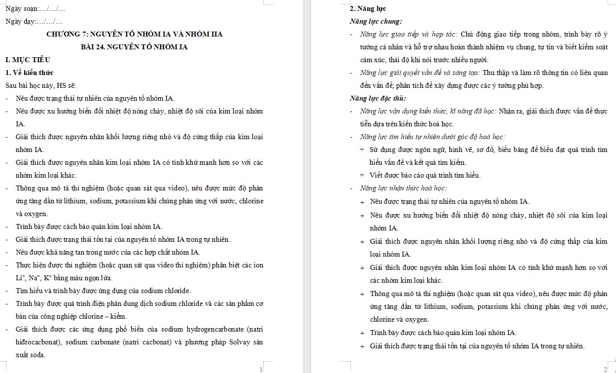 Giáo án Bài 24 Hóa 12 Kết nối tri thức