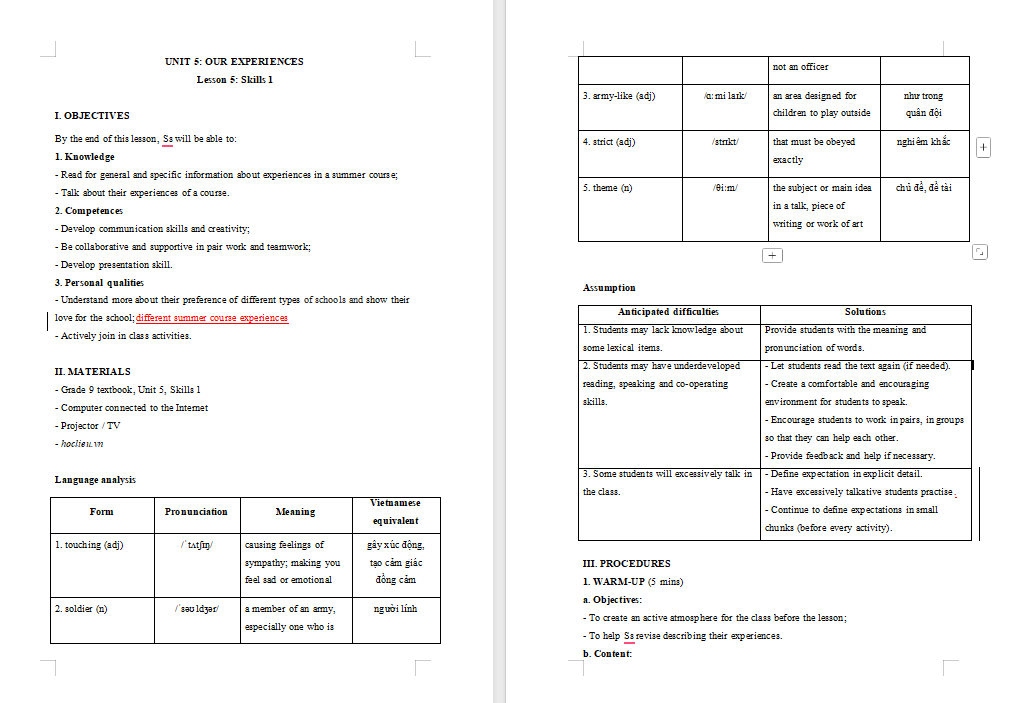 PowerPoint Tiếng Anh 9 Unit 5: Skills 1