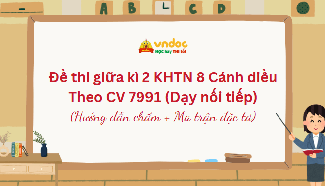 Đề thi giữa học kì 2 KHTN 8 Cánh diều Theo CV 7991 (Dạy nối tiếp)