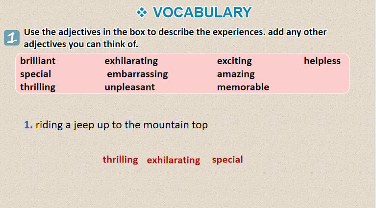 Giáo án Tiếng Anh 9 Unit 5: Looking Back