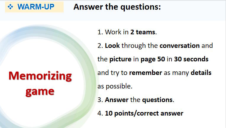 Giáo án Tiếng Anh 9 Unit 5: Getting Started