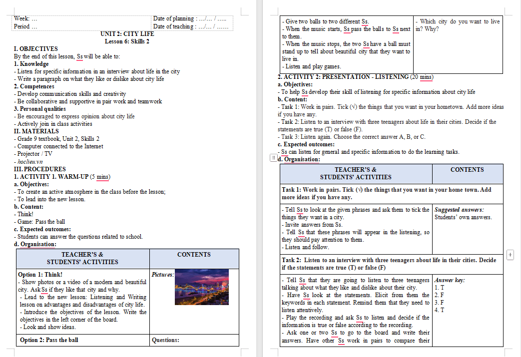 Tiếng Anh 9 Unit 2 Skills 2