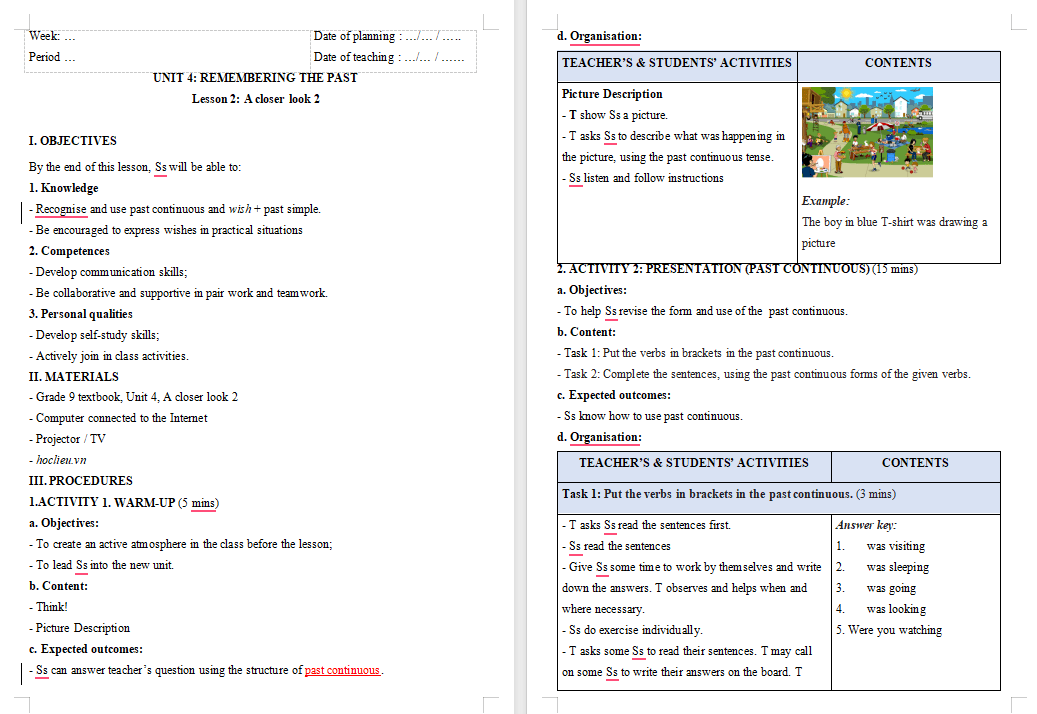 Tiếng Anh 9 Unit 4 A Closer Look 2
