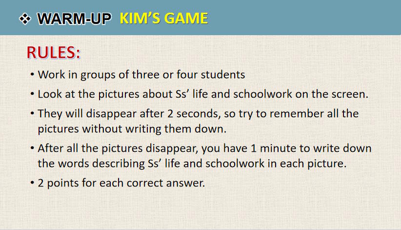 Giáo án Tiếng Anh 9 Unit 3 Looking Back