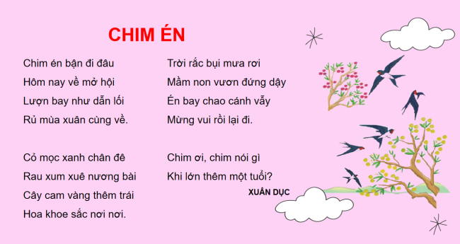 PowerPoint Tiếng Việt 2 Bài 23: Chim én