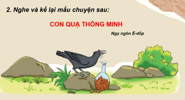 PowerPoint Tiếng Việt 2 Bài 24: Nghe kể Con quạ thông minh