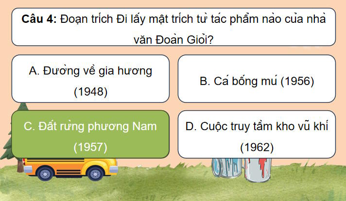 Game khởi động Ngữ văn 7: Đi lấy mậti
