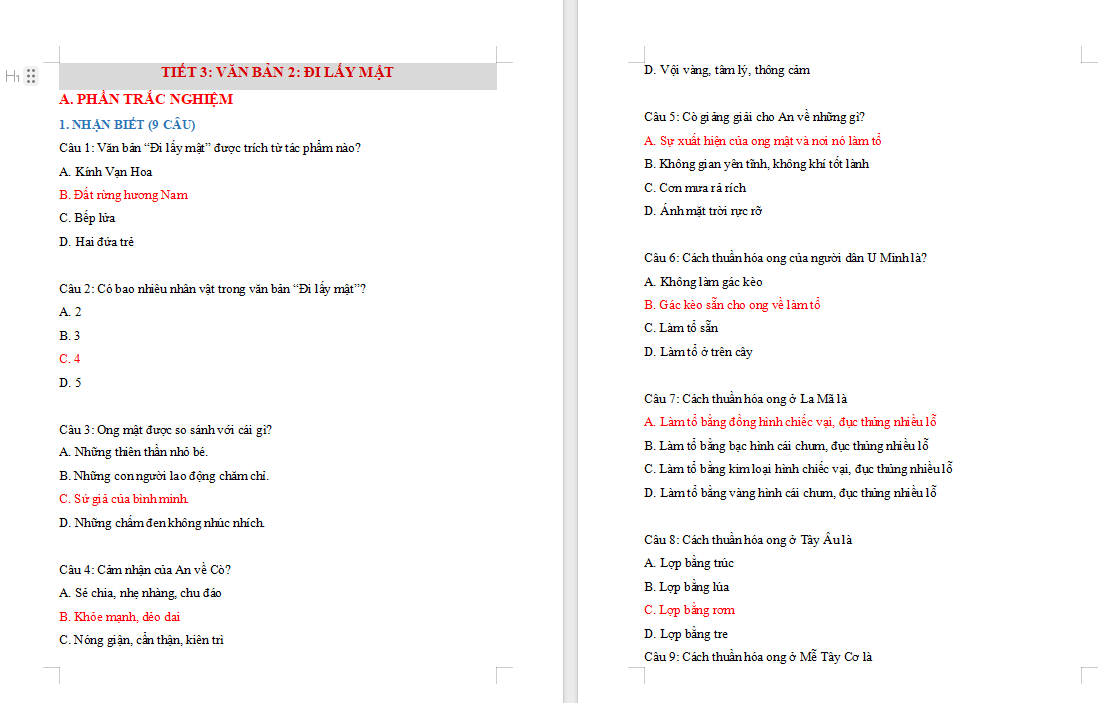 Game khởi động Ngữ văn 7: Đi lấy mậti