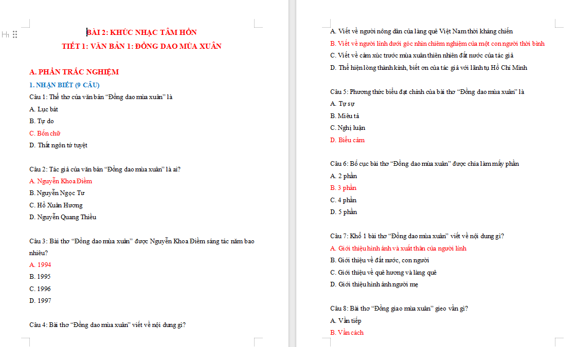 Game khởi động Ngữ văn 7: Đồng dao mùa xuân