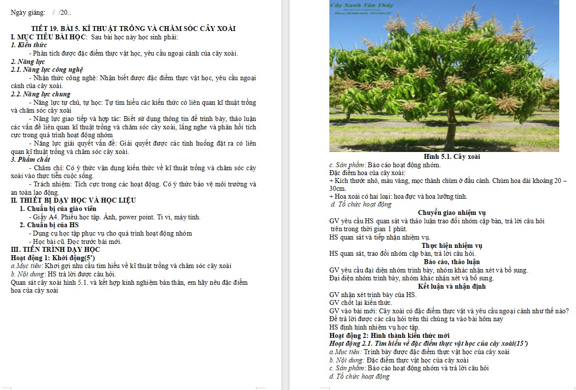 Giáo án Bài 5 Công nghệ 9 Kết nối tri thức
