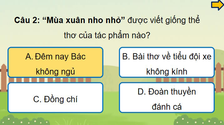 Ngữ văn 7: Mùa xuân nho nhỏ
