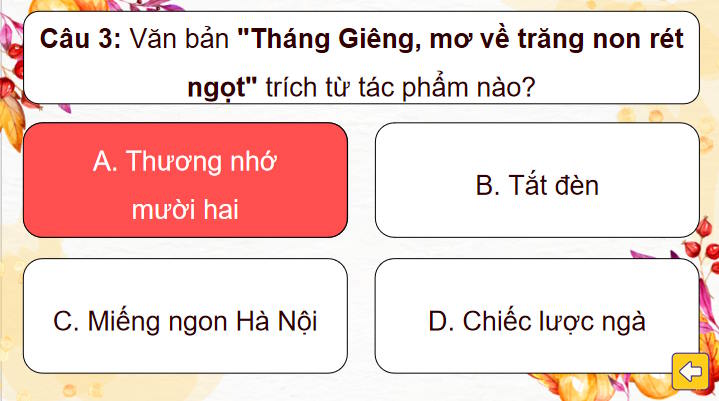 Ngữ văn 7: Tháng Giêng mơ về trăng non rét ngọt