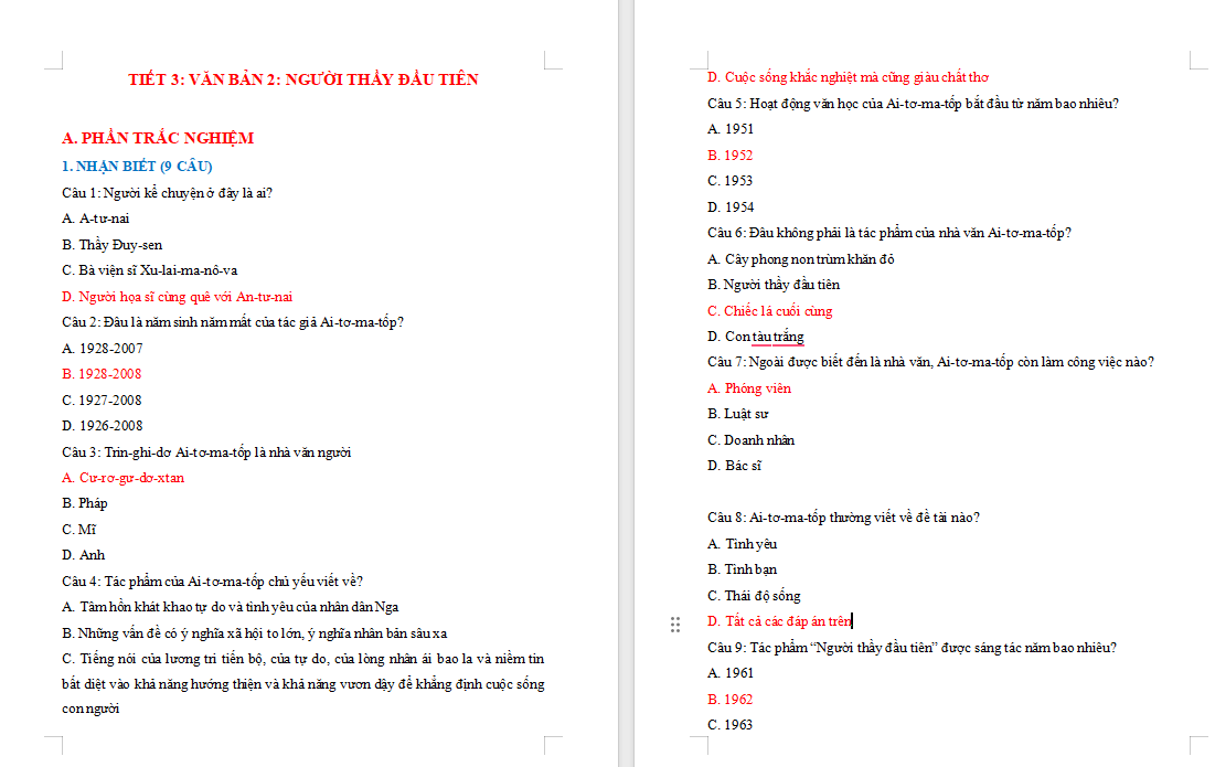 Ngữ văn 7: Người thầy đầu tiên