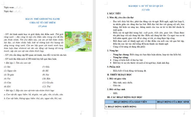 Giáo án Tiếng Việt 2 Bài 25: Sư tử xuất quân