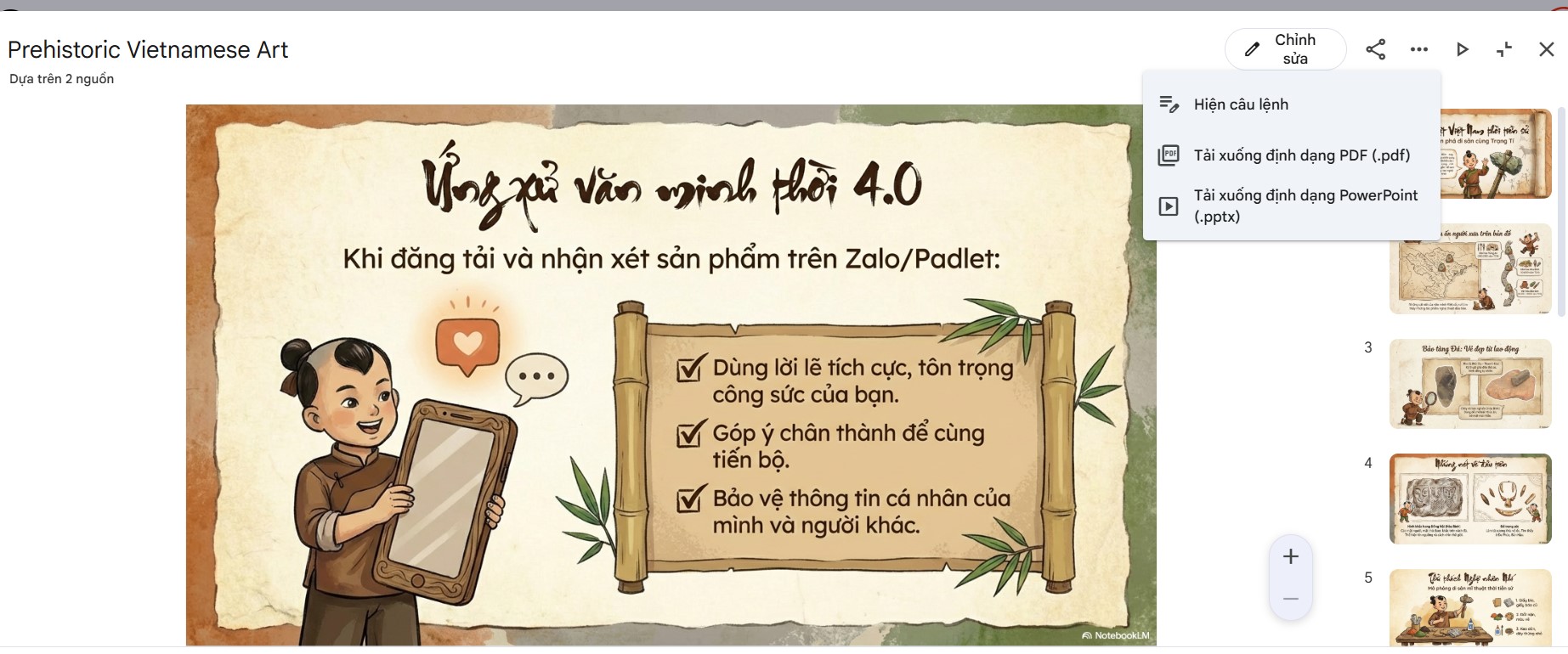 Tạo slide bằng NotebookLM và Canva