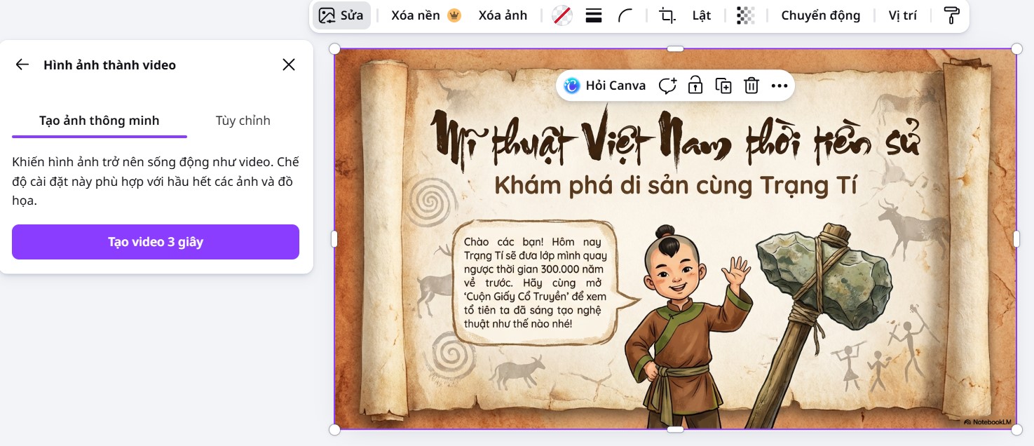 Tạo slide bằng NotebookLM và Canva
