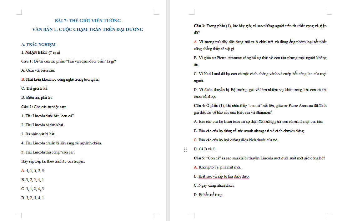 Ngữ văn 7 Bài 7: Cuộc chạm trán trên đại dương
