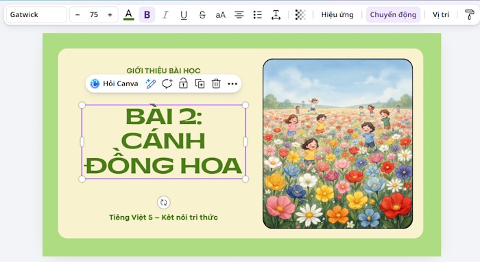 Tạo slide bằng Canva AI