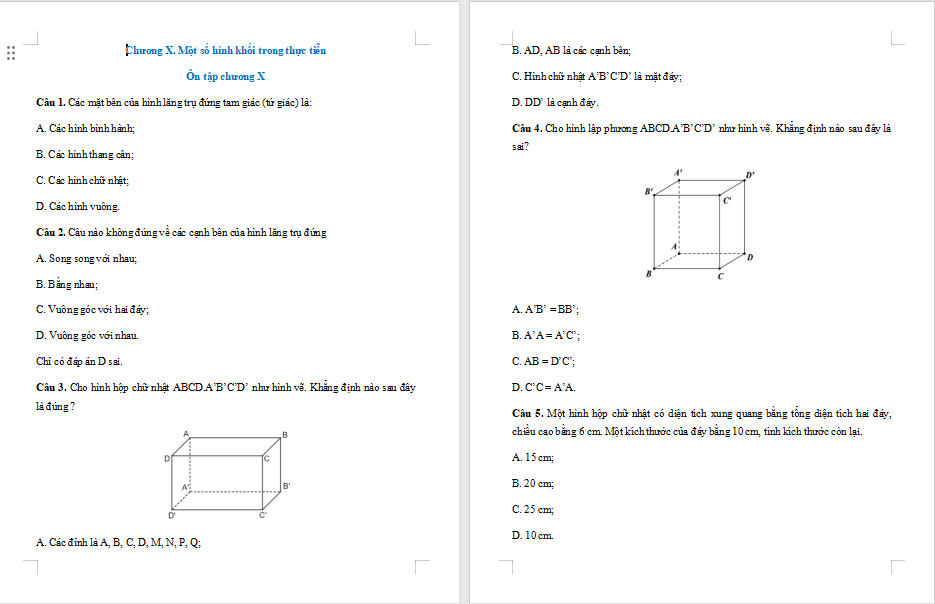 Toán 7 Bài tập cuối chương 10
