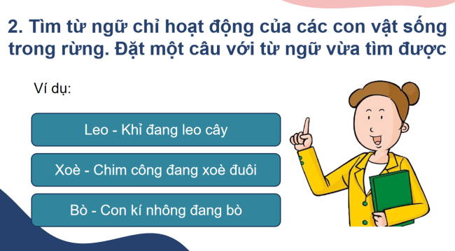 PowerPoint Tiếng Việt 2 Bài 10: Mở rộng vốn từ về muông thú. Dấu chấm, dấu chấm hỏi, dấu chấm than