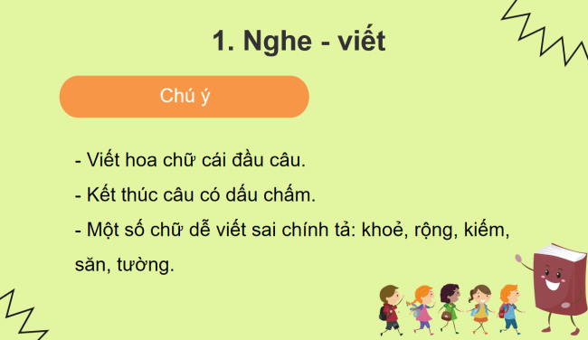 PowerPoint Tiếng Việt 2 Bài 10: Nghe - viết Khủng long