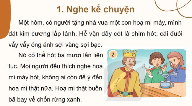 PowerPoint Tiếng Việt 2 Bài 9: Kể chuyện Cảm ơn họa mi