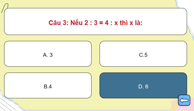 Trò chơi khởi động Toán 7 Bài 20: Tỉ lệ thức