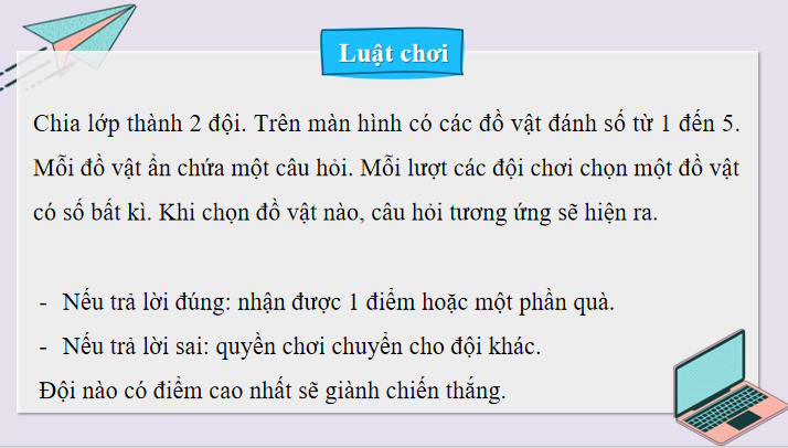 Trò chơi khởi động Toán 7 Bài 23: Đại lượng tỉ lệ nghịch