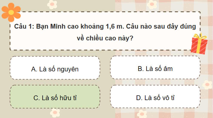 Trò chơi khởi động Toán 7 Bài tập cuối chương 6