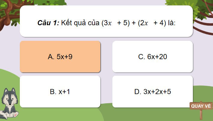 Trò chơi khởi động Toán 7 Bài tập cuối chương 7