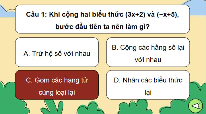Trò chơi khởi động Toán 7 Luyện tập chung trang 34