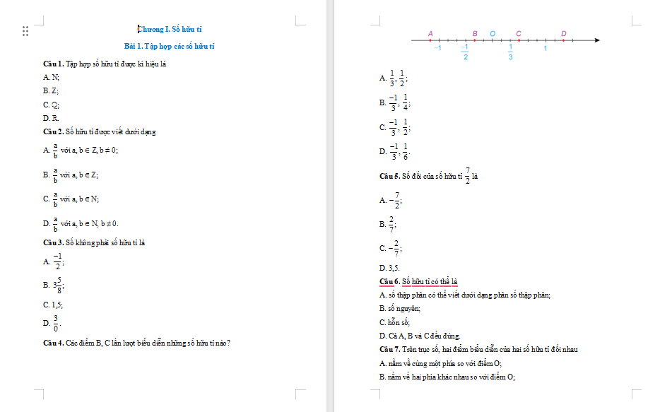 Game Toán 7 Bài 1: Tập hợp các số hữu tỉ