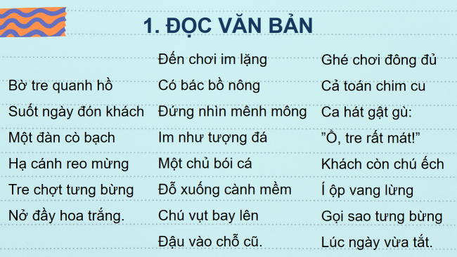 PowerPoint Tiếng Việt 2 Bài 12: Bờ tre đón khách