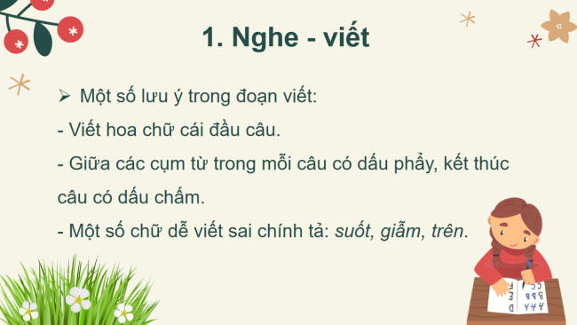 PowerPoint Tiếng Việt 2 Bài 14: Nghe - viết Cỏ non cười rồi