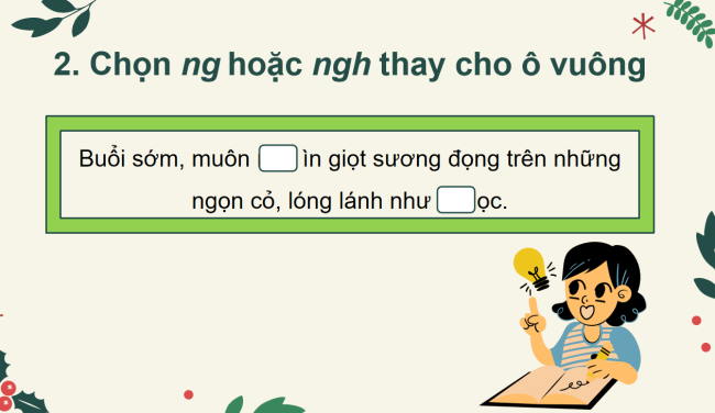 PowerPoint Tiếng Việt 2 Bài 14: Nghe - viết Cỏ non cười rồi