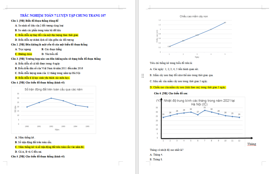 Bài tập Toán 7 Luyện tập chung trang 106