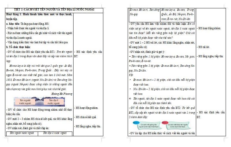 Giáo án Tiếng Việt lớp 5 Bài 25: Cách viết tên người và tên địa lí nước ngoài
