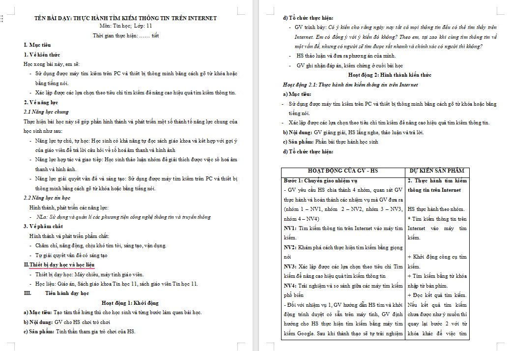 Giáo án Tin học 11 Bài 7