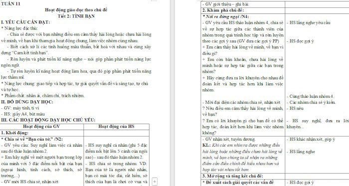 Giáo án Hoạt động trải nghiệm 4 Tuần 11