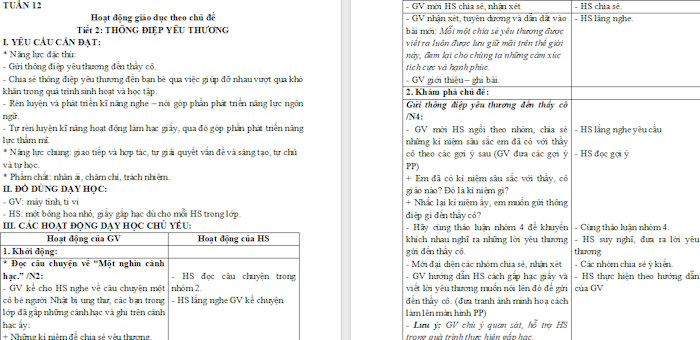 Giáo án Hoạt động trải nghiệm 4 Tuần 12