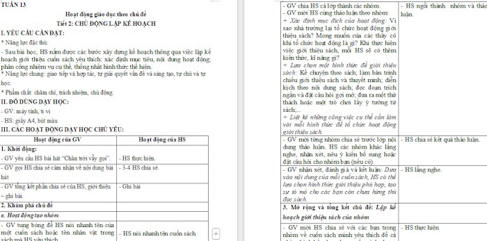 Giáo án Hoạt động trải nghiệm 4 Tuần 13