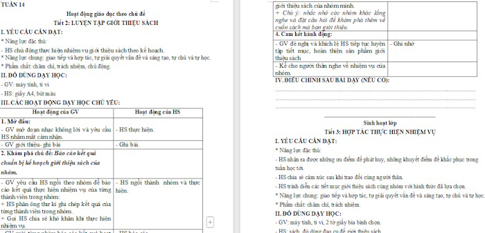 Giáo án Hoạt động trải nghiệm 4 Tuần 14