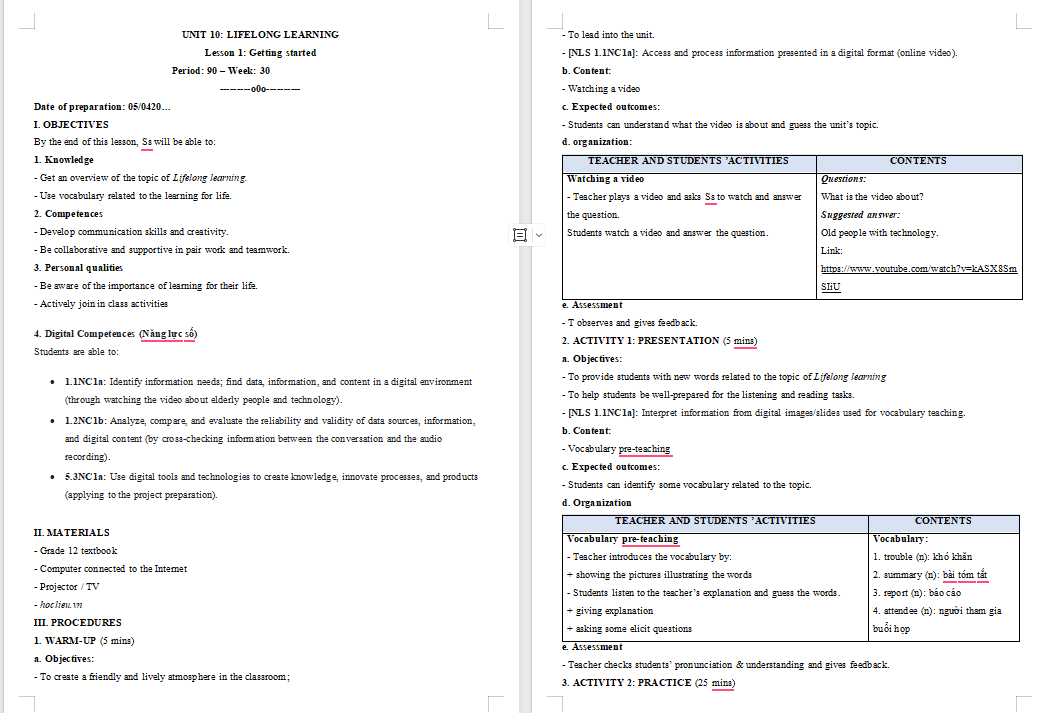 Tiếng Anh 12 Unit 10: Getting Started